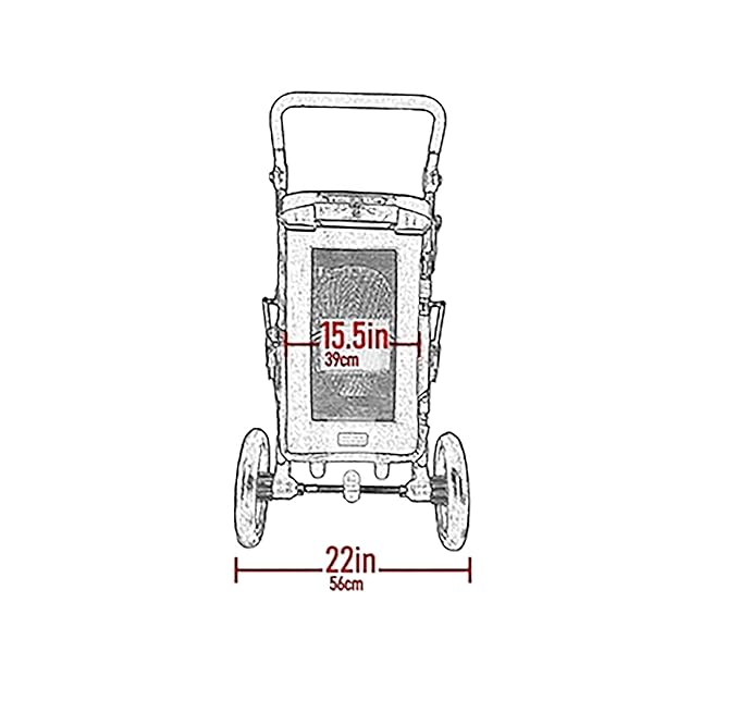 Pet Gear NO-Zip Pet Stroller with Dual Entry, Push Button Zipperless Entry for Single or Multiple Dogs/Cats, Pet Can Easily Walk in/Out, No Need to Lift Pet, Gel-Filled Tires, 1 Model, 4 Colors