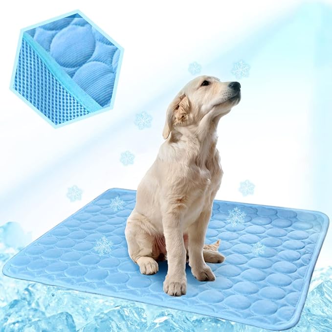 Washable Dog Cooling Mat Ice Silk Cooling Mat for Dogs Pet Self Cooling Pad Blanket Dog Cooling Pad for Indoor & Outdoor Car Seats