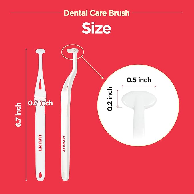 Dental Care Brush (Soft Bristles) - Toothbrush for Cat and Small Dog with Horizontal Head & Easy Grip Handle (5)