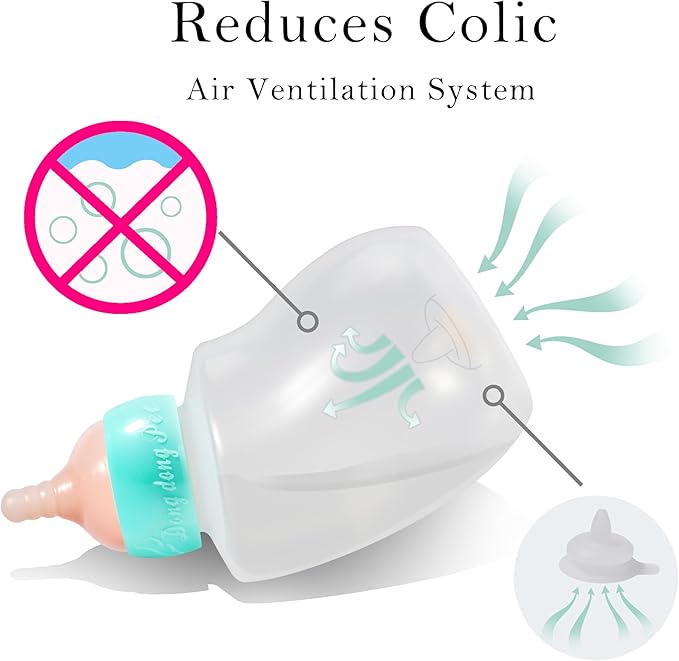 Doggiema Puppy Feeder Bottle, Silicone Feeding Nipple and Syringes for All Breed of Puppies and Other Animals (300ml Bottle+2 Sizes Nipple(M/L)+1 Syringe)