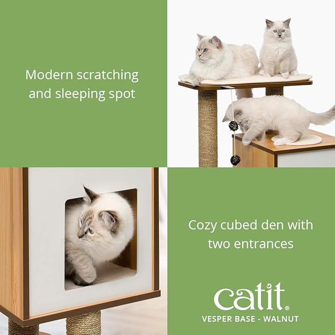 Catit Vesper Cat Tree, Base, Walnut, 52042