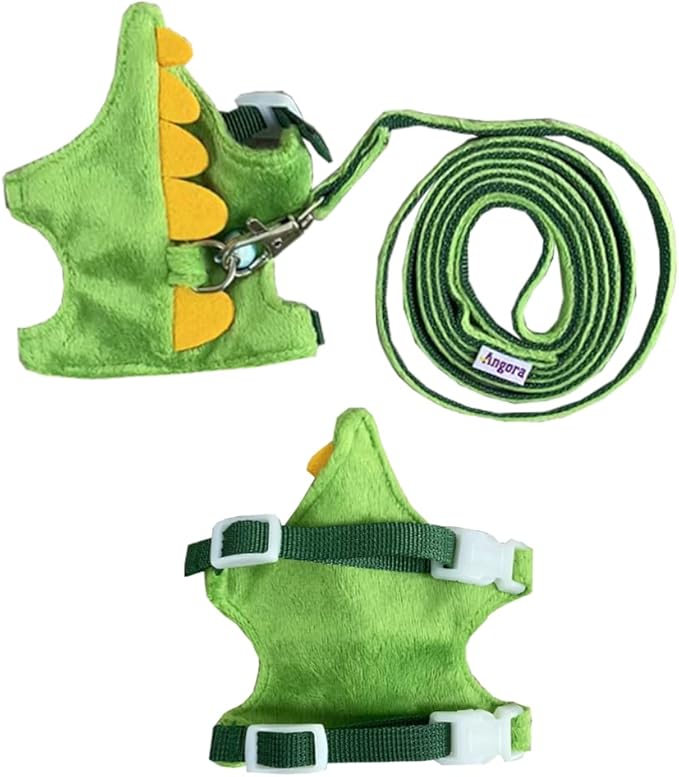 Ferret Harness and Leash Set Small Animals Vest Harness with Safe bell Dinosaur Shaped Walking clothes for Baby Rabbit Guinea pig Teacup Chihuahua Mouse and other small pet (B)