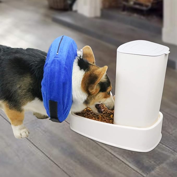 Inflatable Dog Cone,Adjustable Recovery Collar for Dogs After Surgery,Prevent from Biting & Scratching,Not Block Vision (M, Blue)