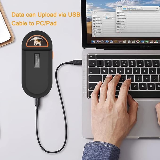 Pet Microchip Scanner, RFID Dog and Cat Microchip Reader, Supports EMID, FDX-B（ISO11784/11785）Microchips, for Animal Management