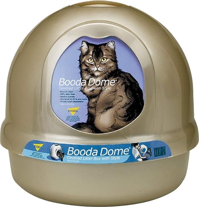 Petmate Booda Dome Cat Litter Box for Indoor Cats , Titanium, Made in USA, One Size