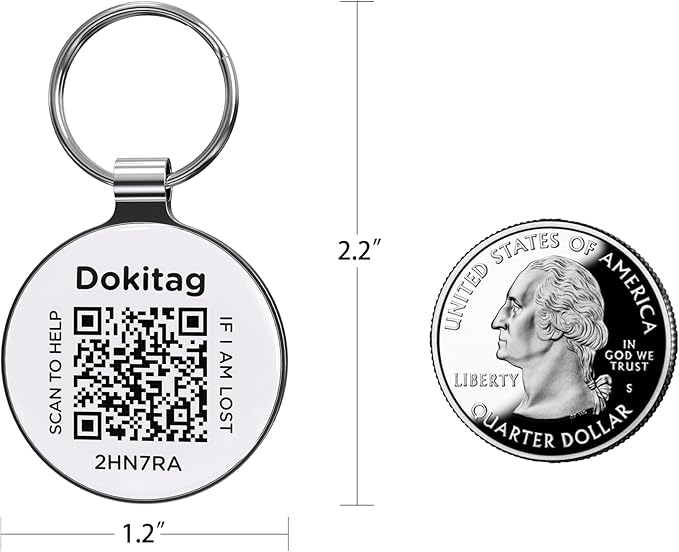 QR Code Pet ID Tag, Dog ID Tag,QR Code Dog Tag，Pet Online Profile - Scan QR Receive Instant Pet Location Alert Email, Lightweight Zinc Alloy Dog Tag (Orange, Regular)