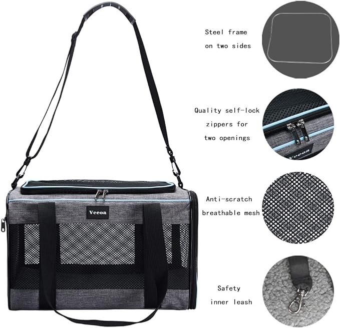 19x12x12 Inches Cat, Dog Carrier for Pets Up to 22 Lbs, Soft-Sided Cat Bag Animal Carriers Travel Puppy Carry As a Toy of Fabric Pet Home