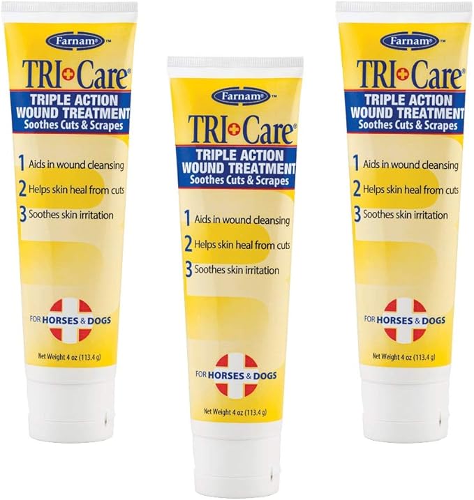 (3 Pack) Farnam Tri-Care 3-Way Wound Treatment 4-Ounce Each