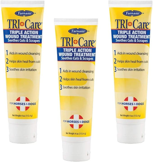 (3 Pack) Farnam Tri-Care 3-Way Wound Treatment 4-Ounce Each