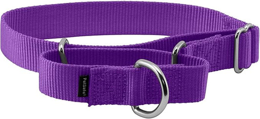 PetSafe Adjustable Martingale Collar - Only Tightens When Dogs Pull, Prevents Slipping Out - Helps with Strong Pullers, Increased Control - Alternative to Choke Collar - 1", Medium, Deep Purple