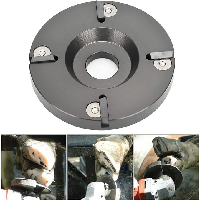 Zerodis Cattle Hoof Trimming Cutter, Second Generation Livestock Foot Trimmer Disc Plate Cattle Hoof Angle Grinder Machine with 4 Sharper Cutter Head(HL Q7F II 4 Cutter)