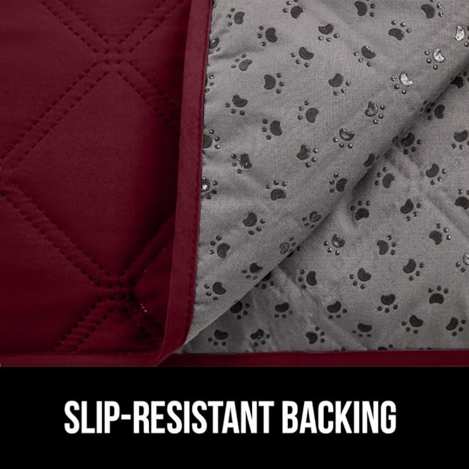 Gorilla Grip 100% Waterproof Dog Blanket 68x82, Pet Friendly Throw Essential for Large Dogs, Tear and Slip Resistant Leakproof Washable Couch Cushion Protector Cover for Indoor Furniture, Burgundy