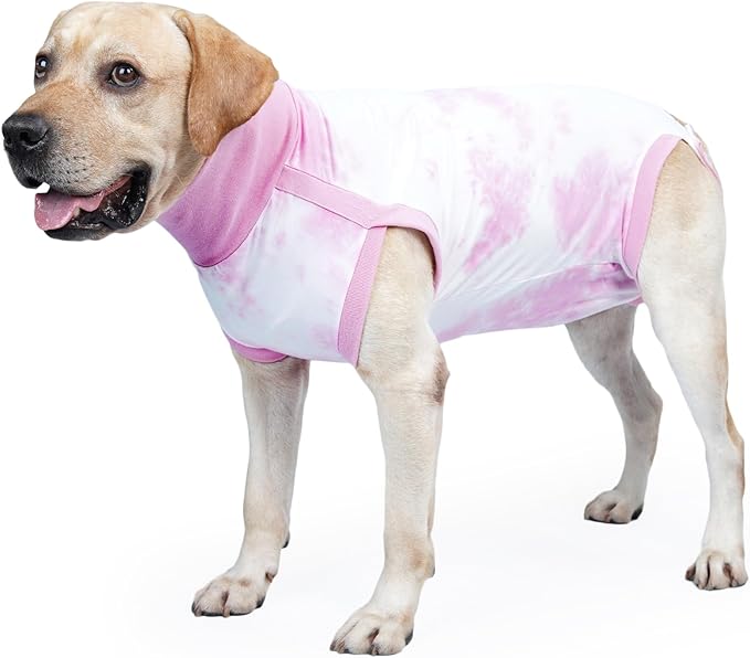 Dotoner Dog Recovery Suit Tie-Dye Pet Recovery Shirt Surgery Suit for Male Female Dogs Alternative E-Collar&Cone Protecting Abdominal Wounds Skin Disease Prevent Licking Wounds Dog Onesies