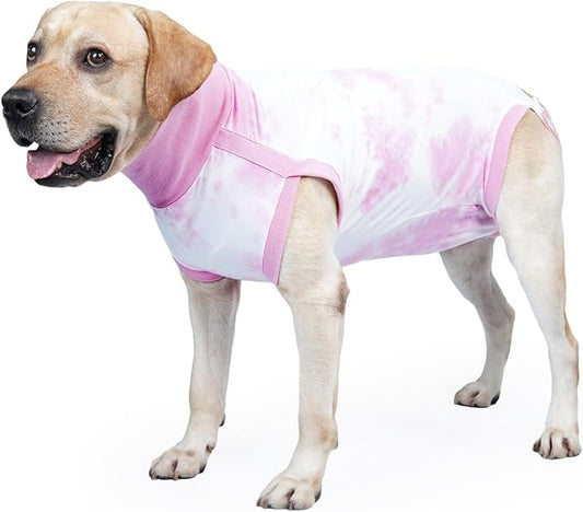 Dotoner Dog Recovery Suit Tie-Dye Pet Recovery Shirt Surgery Suit for Male Female Dogs Alternative E-Collar&Cone Protecting Abdominal Wounds Skin Disease Prevent Licking Wounds Dog Onesies