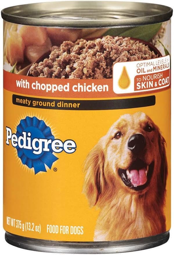 Pedigree Meaty Ground Dinner Multipack Chicken And Beef Dog Food 13.2 Ounces (Two 12-Can Cases)