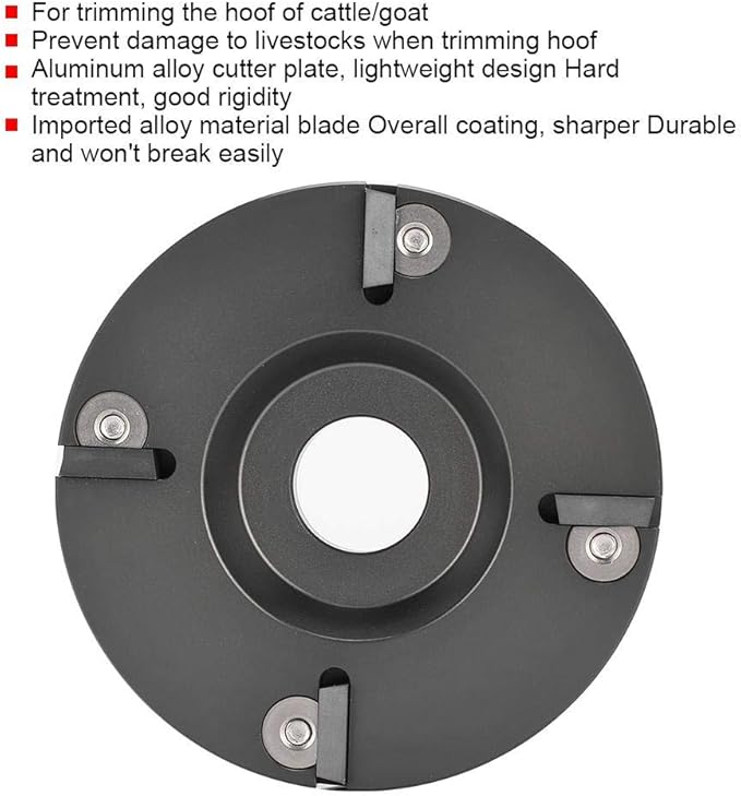 Zerodis Cattle Hoof Trimming Cutter, Second Generation Livestock Foot Trimmer Disc Plate Cattle Hoof Angle Grinder Machine with 4 Sharper Cutter Head(HL Q7F II 4 Cutter)