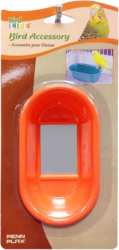 Penn-Plax Bird Bath with Mirror – Designed for small bird use, Easy to setup, BA513