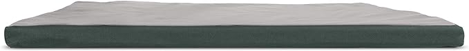 Furhaven Water-Resistant Dog Bed for Small Dogs w/ Removable Washable Cover, Perfect for Crates & Kennels, For Dogs Up to 25 lbs - Two-Tone Reversible Crate Pad - Green/Gray, Small