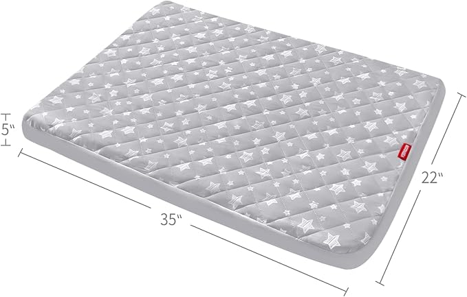 Dog Bed Covers Replacement Washable Pet Hair Easy to Remove, Waterproof Dog Bed Covers Noiseless Quilted, Pet Bed Cover Lovely Grey Star Print, Puppy Bed Cover 22x35 Inches, for Dog/ Cat, Cover Only