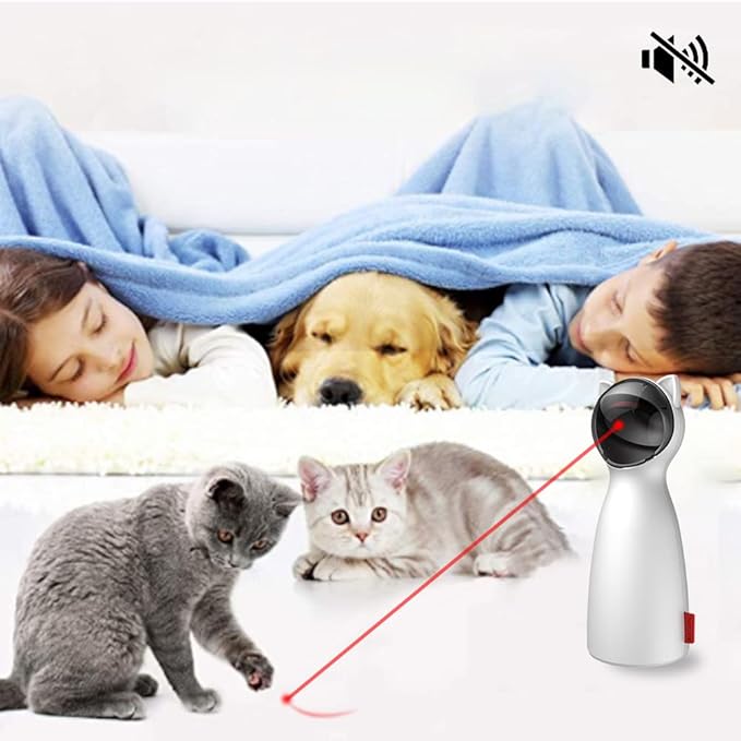 Automatic Cat Laser Toy Interactive Cat Toys for Indoor Cats/Kitty/Dogs (DIY Sticker) (Colorful)