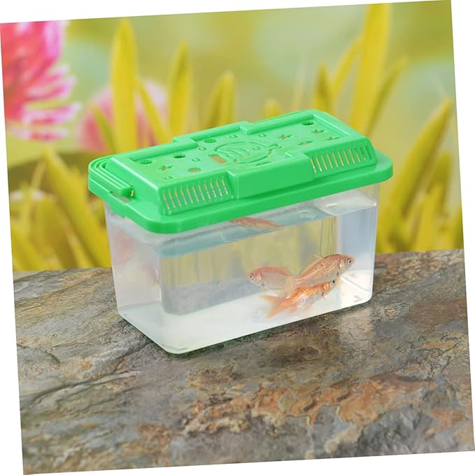 Plastic Turtle Fish Tank Pet Fish Tank Small Aquarium Plastic Goldfish Aquarium Habitat Acrylic Reptile cage reptisoil terrariums Handheld Aquarium Feeding Box Household