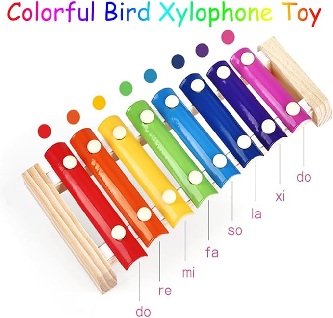 Large Parrot Toy Bird Xylophone Toy Bird Cage Bell Accessories Music Musical Training Toy for Conure Budgie Cockatiel Cockatoos Parakeet Finch Love Birds Canary Macaws Medium Outdoor Wild Bird