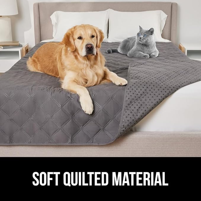 Gorilla Grip 100% Waterproof Dog Blanket 52x82, Pet Friendly Throw Essential for Medium Dogs, Tear and Slip Resistant Leakproof Washable Couch Cushion Protector Cover for Indoor Furniture, Charcoal