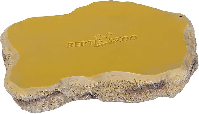 REPTIZOO Reptile Food Dish Terrarium Water Bowl Food Feeding Bowl for Reptile Amphibian Pets Medium(6.8" x 5" x 1.3")