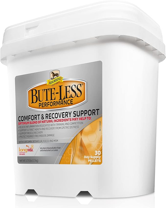 Absorbine Bute-Less Performance Advanced Formula Horse Supplement Pellets, Supports Healthy Inflammatory Response & GI Tract, 3.75lb Tub / 30 Day Supply