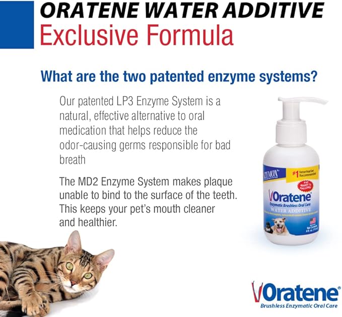 Zymox Oratene Enzymatic Brushless Oral Care Water Additive, 4oz