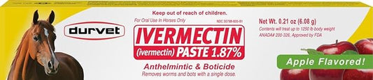 Durvet/EQUINE 698454 Ivermectin Paste 1.87% Bulk for Horses Apple, 6.08 gm