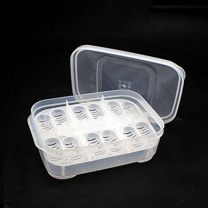 12 Grids Reptiles Eggs Incubator Tray,Incubation Box for ing Snake, Lizards,Reptile Breeding Box Reptile Transparent Box Incubator Supplies