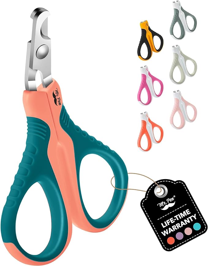 Mr. Pen-Cat Nail Clipper, Peach & Teal, Cat Nail Trimmer, Cat Nail Clippers, Cat Claw Clippers, Cat Clippers for Nails, Pet Nail Clippers, Kitten Nail Clipper, Small Dog Nail Clipper, Cat Claw Trimmer