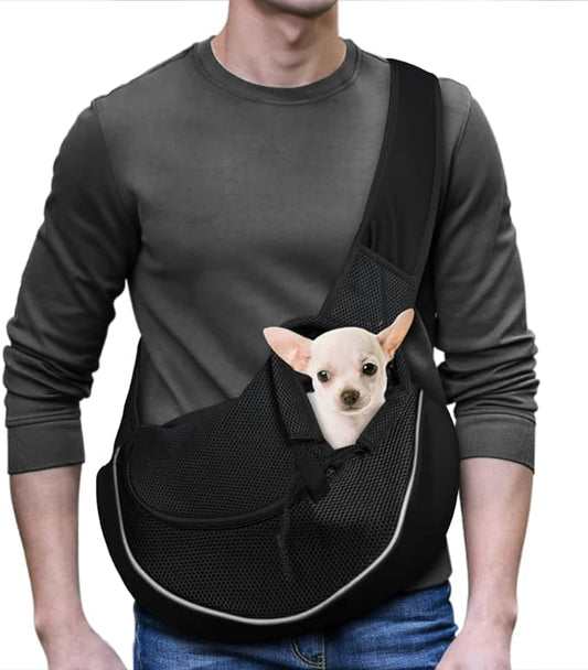 YUDODO Pet Dog Sling Carrier Breathable Mesh Travel Safe Sling Bag Carrier for Dogs Cats