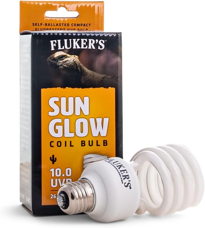 Fluker’s Sun Glow 10.0 UVB Fluorescent Coil Bulb for Desert Reptiles, Reptile Heat Light Stimulates Natural Synthesis of Vitamin D in Captive Reptiles, 26 Watt