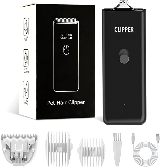 Feet Hair Trimmer, Dog Clippers,Quiet Washable USB Rechargeable Cordless Dog Grooming Kit,Electric Pets Hair Trimmers Shaver Shears for Dogs and Cats Black