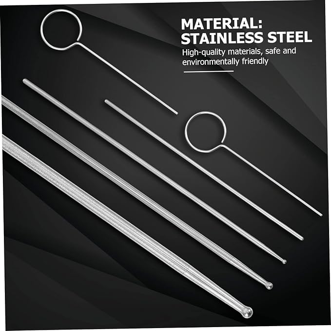 12 Pcs Snake Probe Snake Gender Detector Portable Reptiles Probe Snake Sexing Snake Probe Metal Gender Probe Reptile Supplies Stainless Steel Probe Snake Sexing Probe