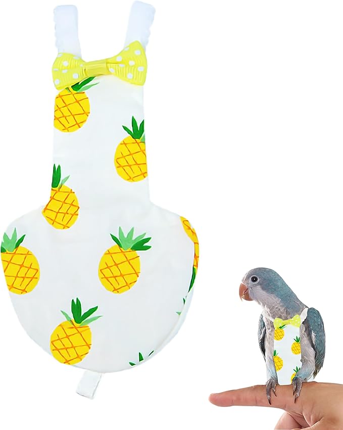 Bird Diaper Parrot Flight Suite with Flying Leash, Bird Clothes for Parrots, Conures, Monk Parakeets, Quaker Parrots, Green-Cheeked Conure, Black-Headed Caique, Chick, Ducks (Medium)