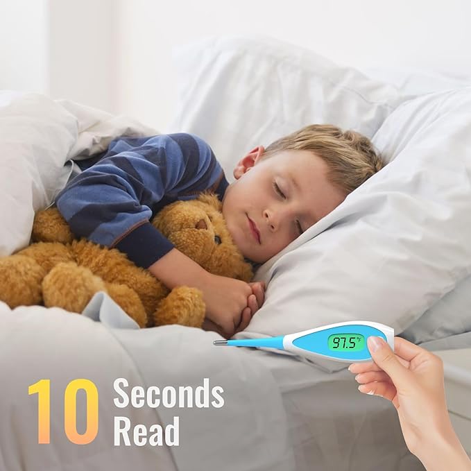 Boncare Thermometer for Adults with 10 Seconds, Oral Thermometer for Fever