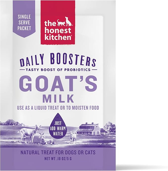 The Honest Kitchen Daily Boosts: Instant Goat's Milk with Probiotics for Cats and Dogs, 12 Pack of 5g Sachets