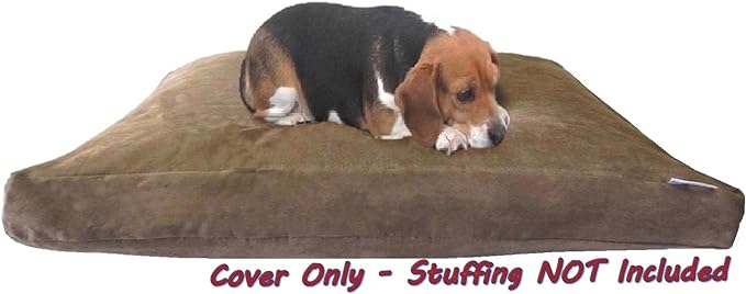 Dogbed4less DIY Pet Bed Pillow Brown MicroSuede Duvet Cover and Waterproof Internal case for Dog at 47X29X4 Inch - Covers only