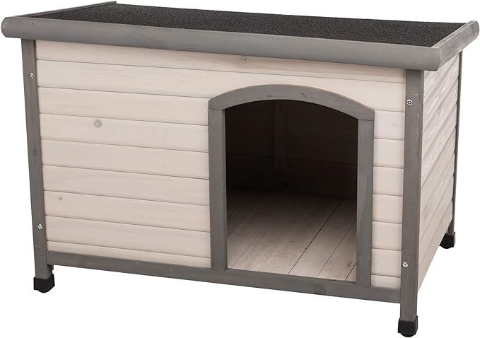 TRIXIE Medium Natura Classic Outdoor Dog House, Weatherproof Finish, Elevated Floor, Gray