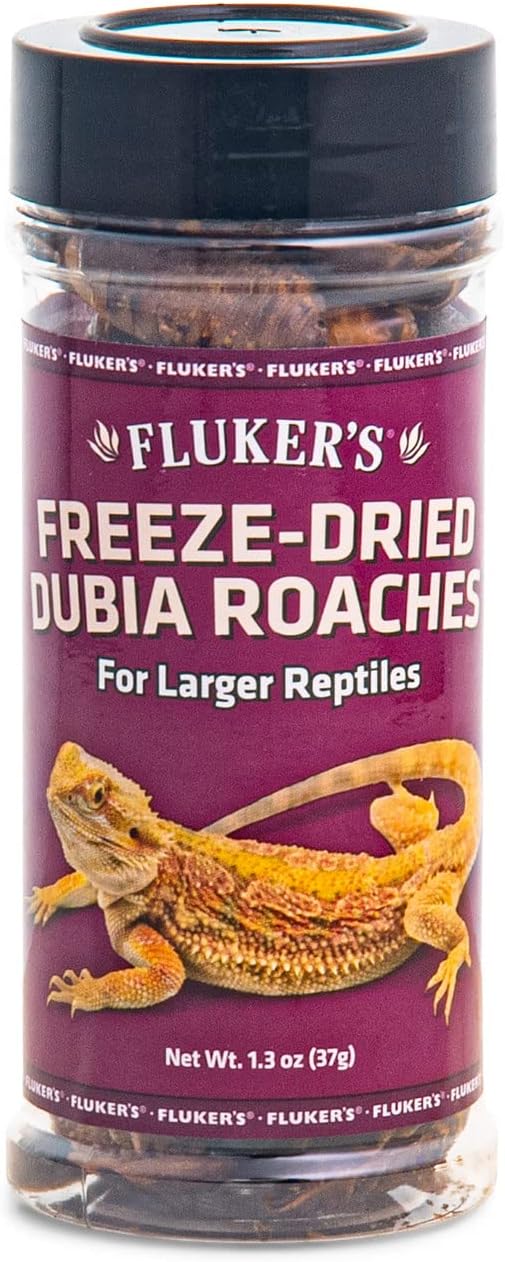 Fluker's Freeze Dried Dubia Roaches, Ideal for Lizards, Reptiles, Birds, Fish, Hedgehogs, 1.7 oz