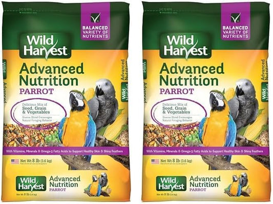Wild Harvest Advanced Nutrition Parrot 8 Pound Bag,White (Pack of 2)