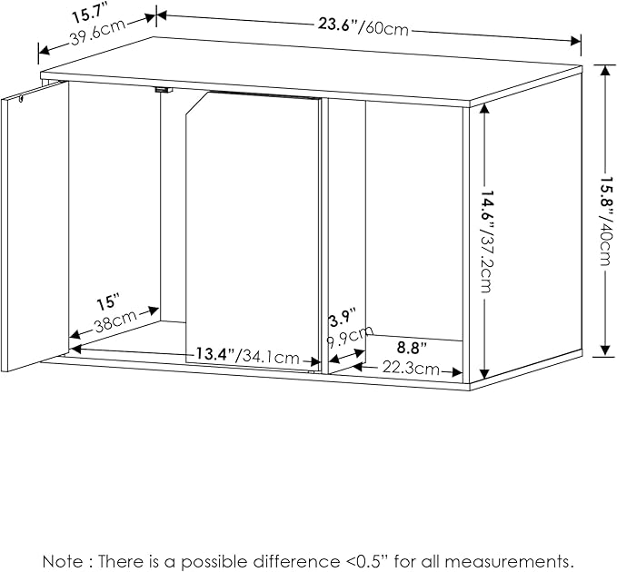 Furinno Peli Litter Box Enclosure, Small, Solid White