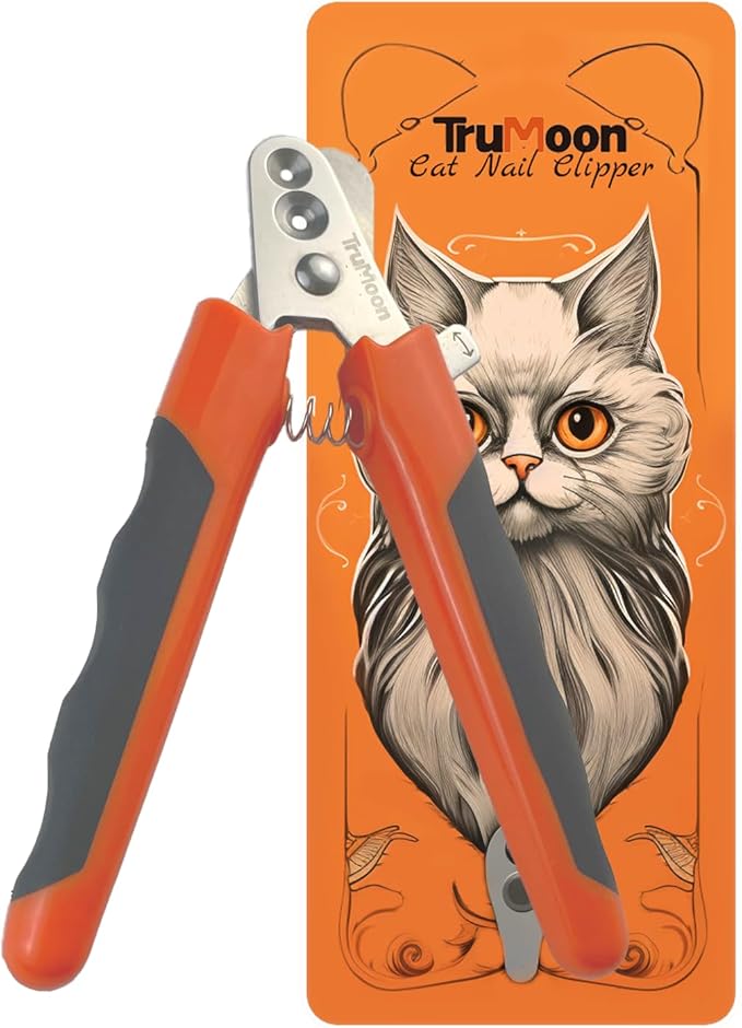 Cat Claw Clippers Two Round Cut Holes with Different Sizes (2mm & 3mm) - Cat Nail Trimmers Suitable for Cats and Other Small Animals with Different Stages of Growth(Orange)