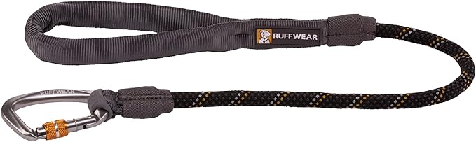 Ruffwear, Knot-a-Long Dog Leash, 30-inch Short Rope Lead, Obsidian Black