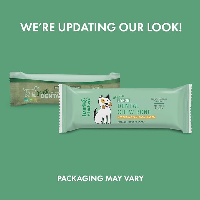 Dr. Mercola, Dental Chew Bones for Dogs, Large, 1 Box (12 Bones), Dog Dental Care That Helps Clean Teeth and Freshen Breath, non GMO, Soy Free, Gluten Free