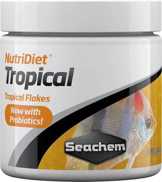 Seachem NutriDiet Tropical Flakes - Probiotic Fish Food Formula with GarlicGuard 15g/.5oz