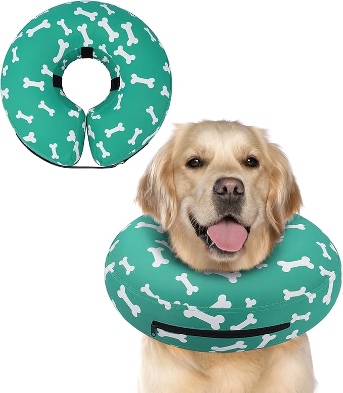 Supet Inflatable Dog Cone Collar Alternative After Surgery, Dog Neck Donut Collar Recovery E Collar for Neuter, Soft Dog Cone for Small Medium Large Dogs